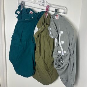 Embé 2-Way Swaddle Sack Lot of 3 Newborn Baby Sleep Swaddles Cotton